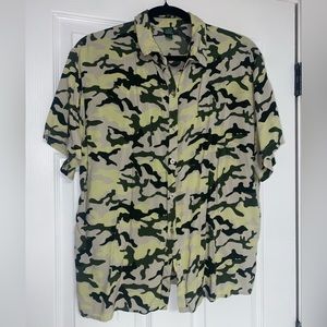 Short sleeved Camo Button Down Blouse